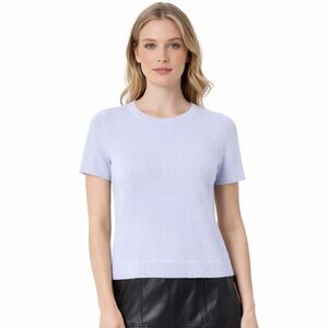 C by Bloomingdale's Serenity Blue 100% Cashmere‎ Short Sleeve Sweater XS